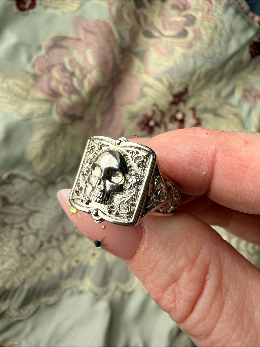 Vintage 925 Silver Poison Ring 💀 Size 5.5